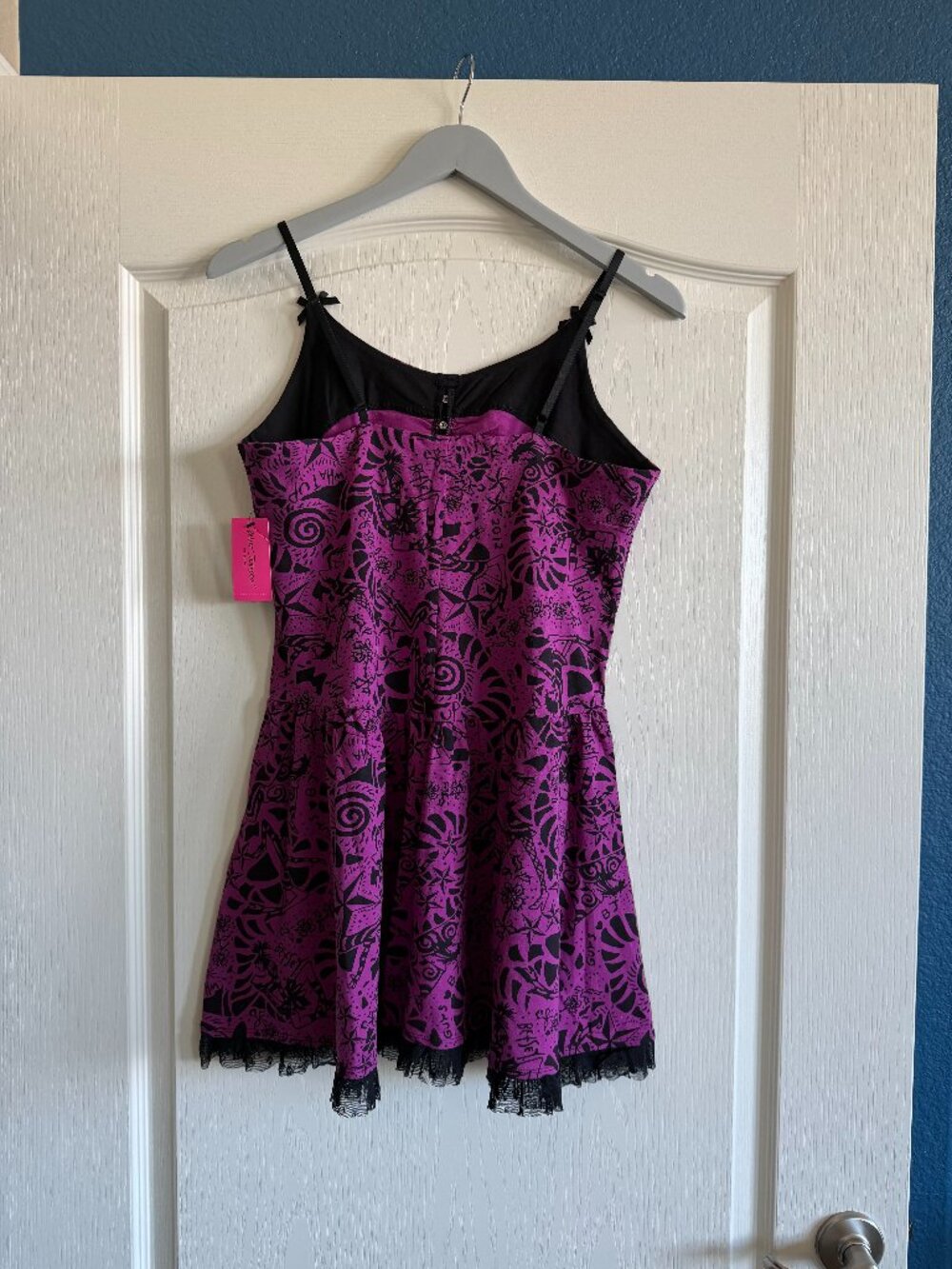 Betsey Johnson Intimates Size L Hot Pink and Black - Picture 2 of 3